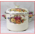 enamel steamer pot with high quality full decal and enamel lid